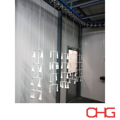 Ligne de peinture humide au lubrifiant de verre avec système de convoyeur avec données techniques personnalisées et installation d'équipements de guidage