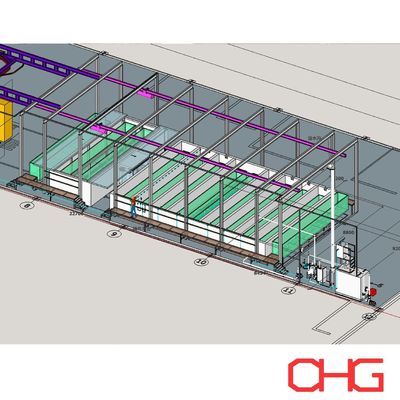 Ligne de prétraitement par trempage assurant la préparation de surface sur les profilés en aluminium