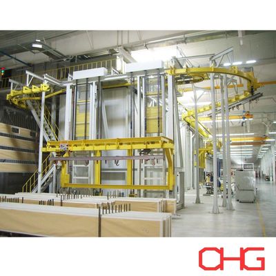 Ligne de revêtement en poudre avec convoyeur aérien et levage pour le revêtement des armoires de commande électrique en acier