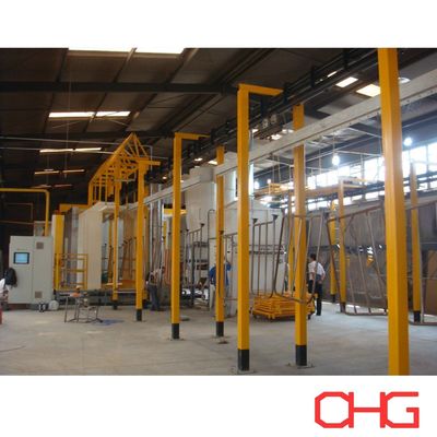 Équipement de ligne de revêtement de poudre avec système de convoyeur et cabine de pulvérisation