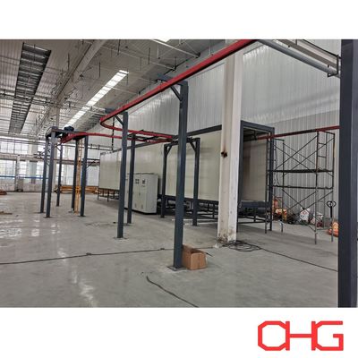 Ligne automatique de revêtement en poudre pour le matériel à profil aluminium avec système de convoyeur