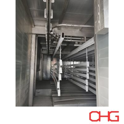 Installation d'équipements de guidage et service après-vente pour une ligne de revêtement en poudre sur substrat d'aluminium