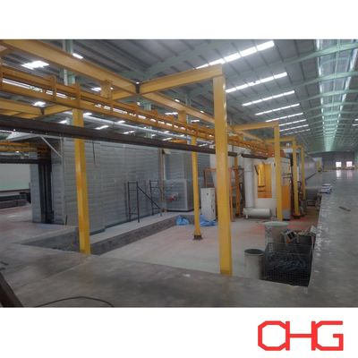 Qualité Ligne de revêtement en poudre continue pour profils en aluminium avec manipulation manuelle et système de traitement de surface de convoyeur aérien Usine